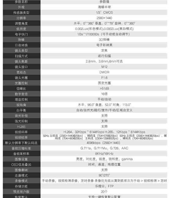 400万半球POE日夜全彩摄像机